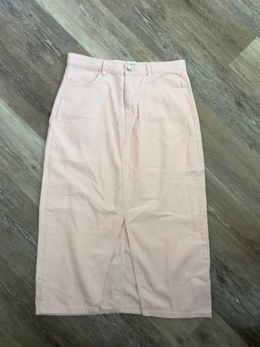 Light Pink Jean Maxi Skirt